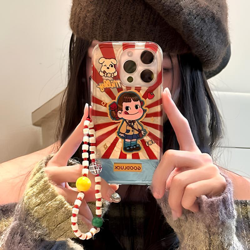 不二家女孩适用苹果16promax手机壳iPhone15promax/14/13pro冰裂纹华为Pura70荣耀200vivo小米14高级OPPO软套