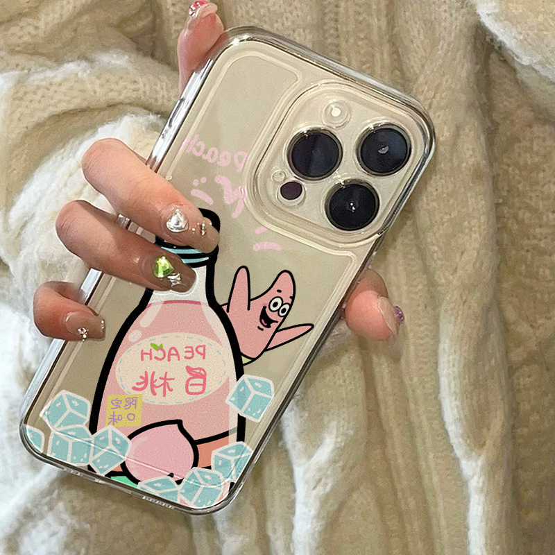 派大星桃苏打适用苹果15promax手机壳iphone14/13女12小米11情侣vivo红米k70/40保护套30华为mate60pro荣耀90