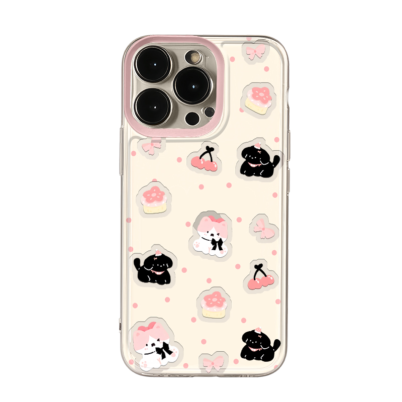 樱桃小狗适用苹果13手机壳16Promax卡通vivox200透明红米note14防摔小米15一加套华为pura70荣耀x60硅胶OPPO - 图3