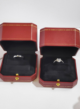 仿真钻戒男女对戒微镶爱心女戒结婚戒指一对情侣求婚仪式拍照道具