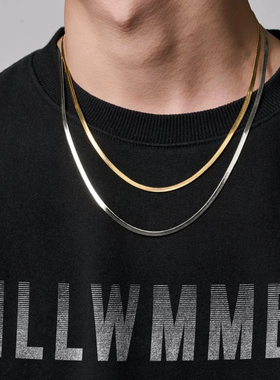 铂金质感蛇骨项链时尚百搭