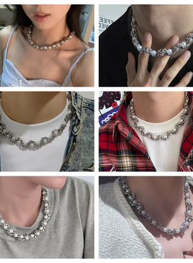 killwmmer中性风珍珠锁骨链