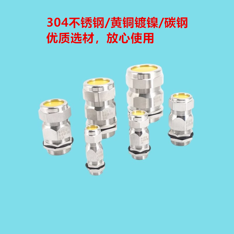 304不锈钢铠装防爆格兰头黄铜镀镍填料函M碳钢电缆夹紧双密封接头,淘宝优惠券,粉丝福利购,淘宝优惠卷