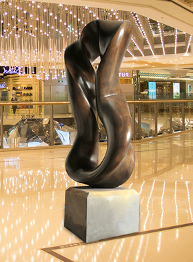 工厂室内家居装饰 大型飘带抽象摆件 酒店大堂欧式玻璃钢雕塑