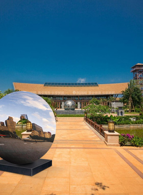 深圳雕塑厂加工定制圆形304镜面不锈钢雕塑 户外大型广场景观小品