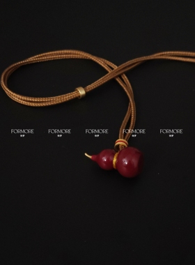 原创新中式滴油葫芦毛衣链女高级感长款轻奢小众时尚气质百搭项链