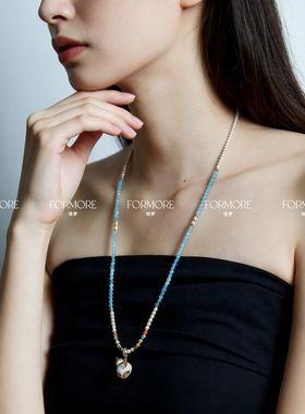 新中式国风葫芦珍珠项链珐琅滴油项链花卉碎花高级轻奢施家珍珠