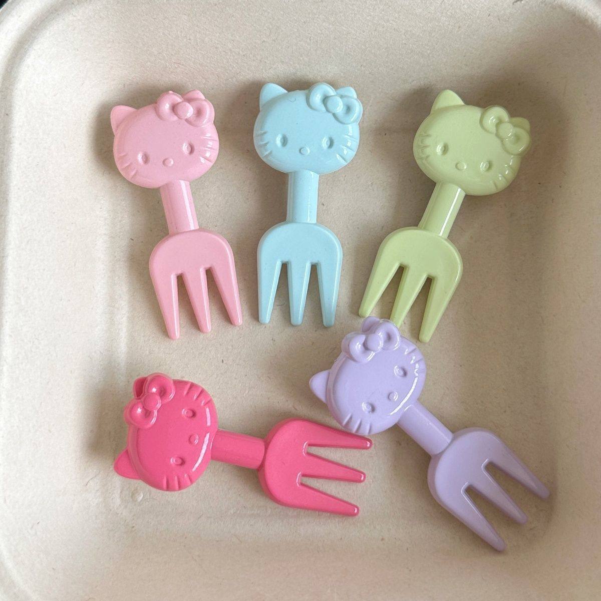 【店铺热销】彩色水果叉子卡通少女ins可爱蝴蝶结学生可循环使用,淘宝优惠券,粉丝福利购,淘宝优惠卷