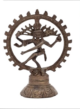 印度国际直邮5 英寸湿婆神作为 Nataraja 手工黄铜雕像 印度制造