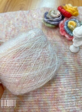 幼闪细马海毛闪光亮丝编织配线人偶毛衣帽子连衣裙手工diy50g