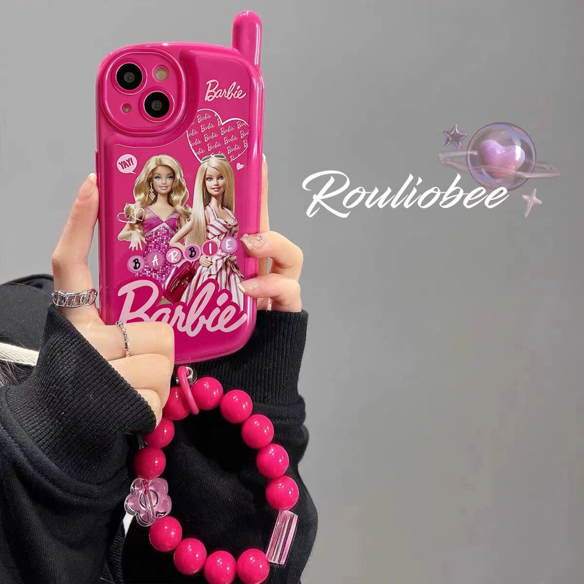 ins玫红色芭比娃娃适用苹果手机壳 圆治手机保护套/壳