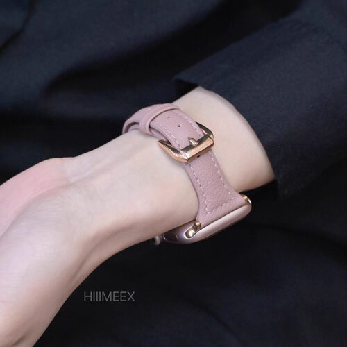 适用苹果手表 新款小蛮腰玫瑰粉iwatch表带applewatch表带创意表链柔软真皮表带高级感 - 图0