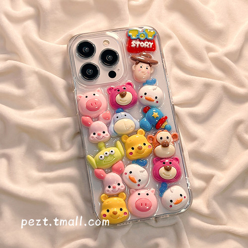 立体网红可爱玩具总动员适用苹果16手机壳超火iphone15promax新款13pro防摔12硅胶15手机套11卡通14pro女13软 - 图1