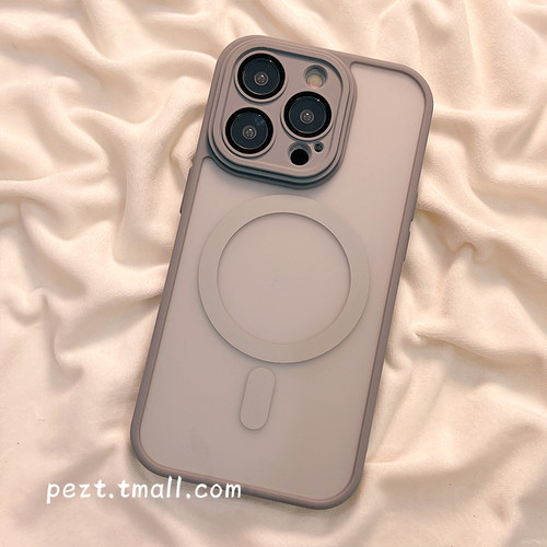 简约磨砂磁吸适用苹果16手机壳透明iphone15promax情侣新款13pro防摔12硅胶14pro纯色高级感11女款13保护套男 - 图1