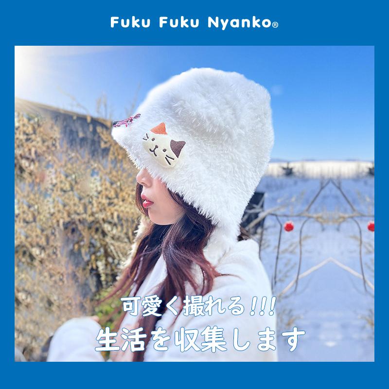 HAPiNS猫咪针织毛线帽女秋冬季显脸小帽子保暖护耳帽百搭保暖 - 图1