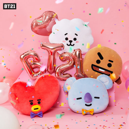 BT21毛绒抱枕42CM卡通脸型抱枕靠垫坐垫居家用品LINEFRIENDS-图1