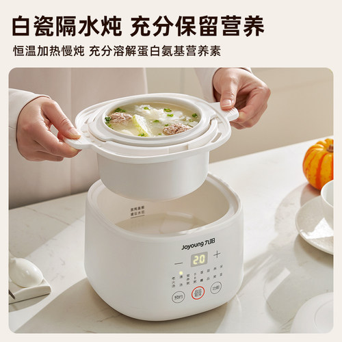九阳电炖锅宝宝煮粥锅婴儿辅食锅煲汤燕窝电炖盅隔水炖家用烹饪机 - 图0