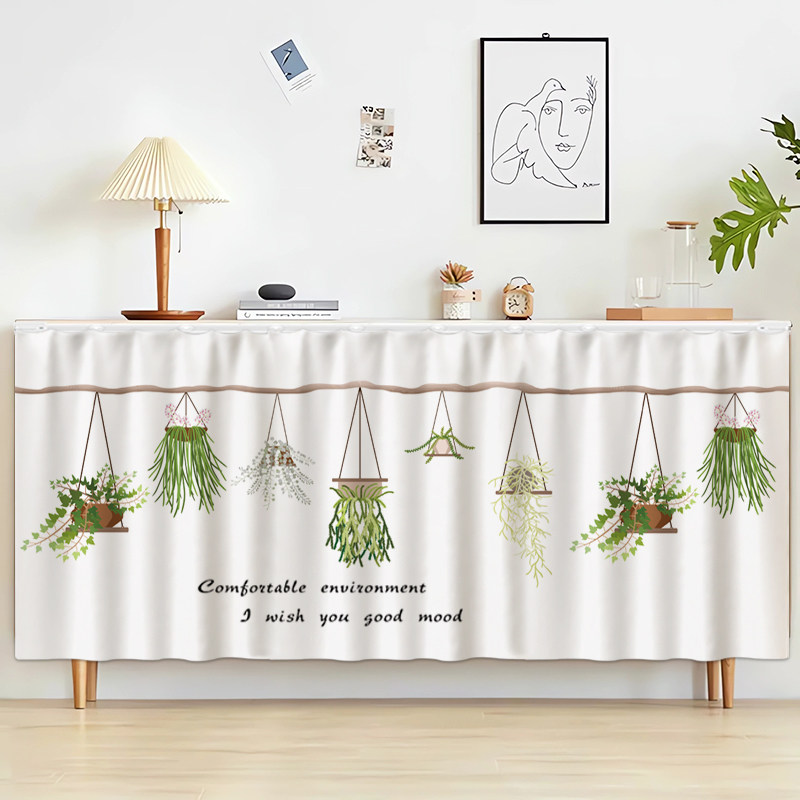 柜子帘子置物架鞋架书柜遮挡杂物防尘厨房橱柜拉帘滑轨式遮丑布帘,淘宝优惠券,粉丝福利购,淘宝优惠卷