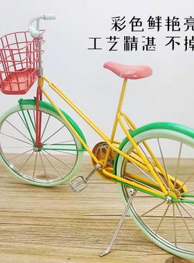 创意简约现代轻便自行车模型摆件 家居玄关装饰 朋友同学毕业礼物