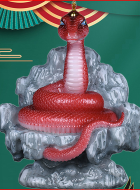 金蟒蛇白蛇青蛇灰红蟒摆件