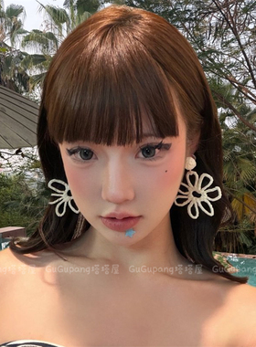 夏日度假风大花朵耳环