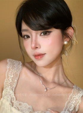 超闪锆波浪珍珠吊坠项链
