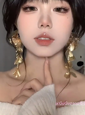 金色流苏花朵耳环欧美夸张