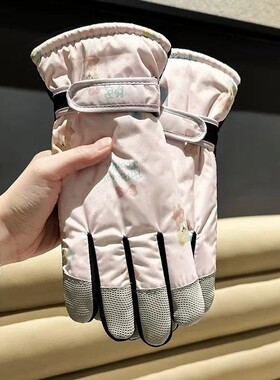 手套小熊滑雪加厚 可爱冬季防寒防风 全掌防水加绒保暖触屏防滑