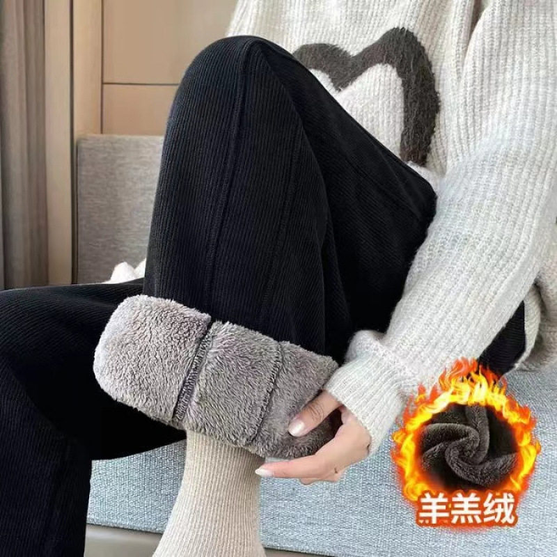 阔腿裤女冬季加绒加厚雪尼尔直筒裤子大码妈妈保暖羊羔绒外穿棉裤,淘宝优惠券,粉丝福利购,淘宝优惠卷