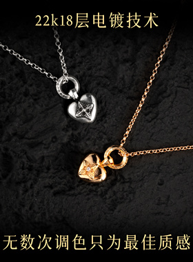 端克罗心潮流圆球十字项链童军花925银纯银项链吊坠套链圆珠链