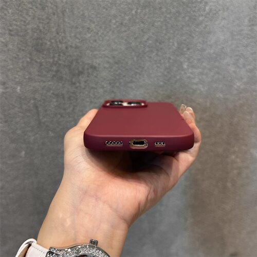 ins网红梅子色酒红半包适用苹果16promax手机壳15小米14/13红米K60/50华为mate60pro+软50/340硅胶p70女12/Xr - 图3