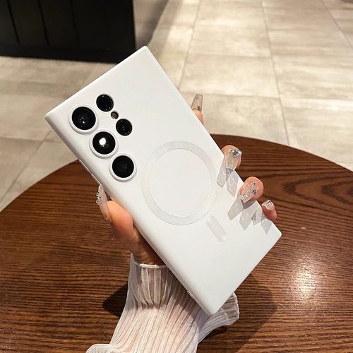 Magsafe磁吸无线充电手机壳适用s25三星s24ultra手机壳s23+超薄s22磨砂黑S21FE硅胶软壳FE简约商务Note20/10+ - 图1