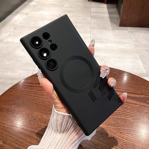 Magsafe磁吸无线充电手机壳适用s25三星s24ultra手机壳s23+超薄s22磨砂黑S21FE硅胶软壳FE简约商务Note20/10+ - 图3