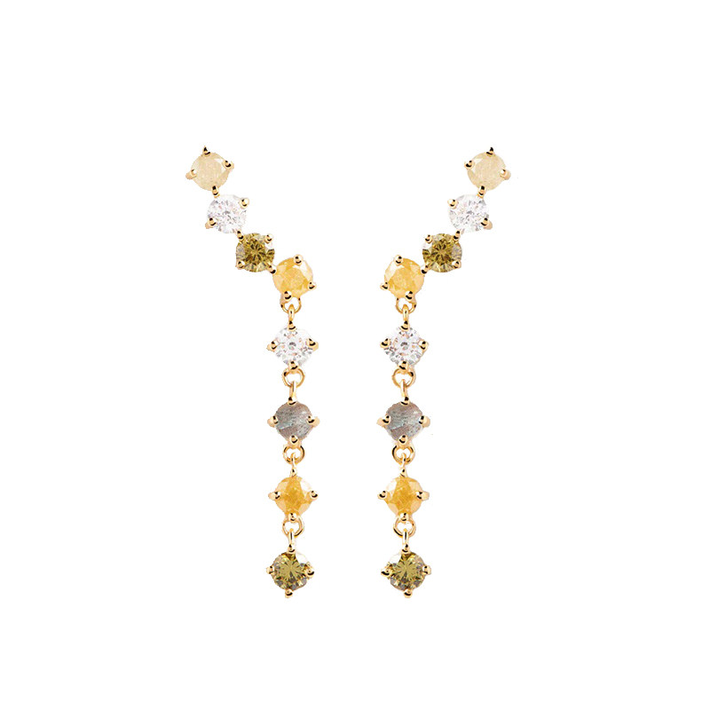 pdpaola女彩色宝石纯银耳饰潮耳钉 PDPAOLA海外耳环