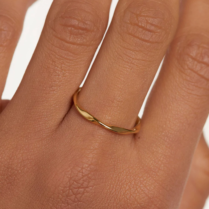 pdpaola镀18k金莫比乌斯环女对戒 PDPAOLA海外戒指/指环