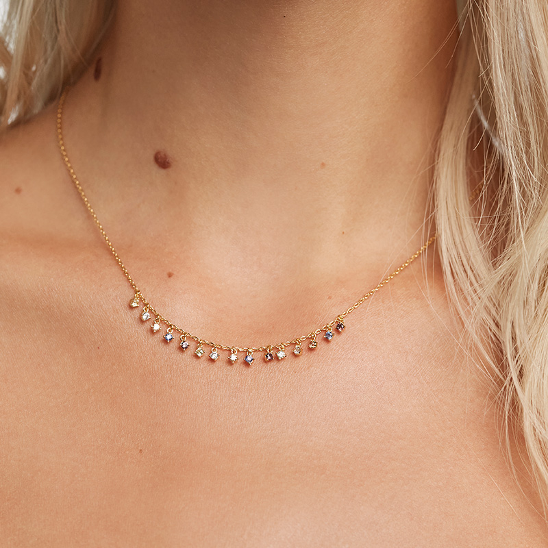 pdpaola流苏彩色宝石女轻奢项链 PDPAOLA海外项链