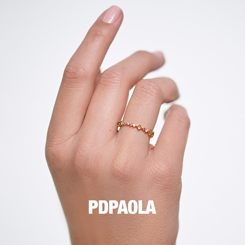 pdpaola彩色宝石自律金戒指食指戒 PDPAOLA海外戒指/指环