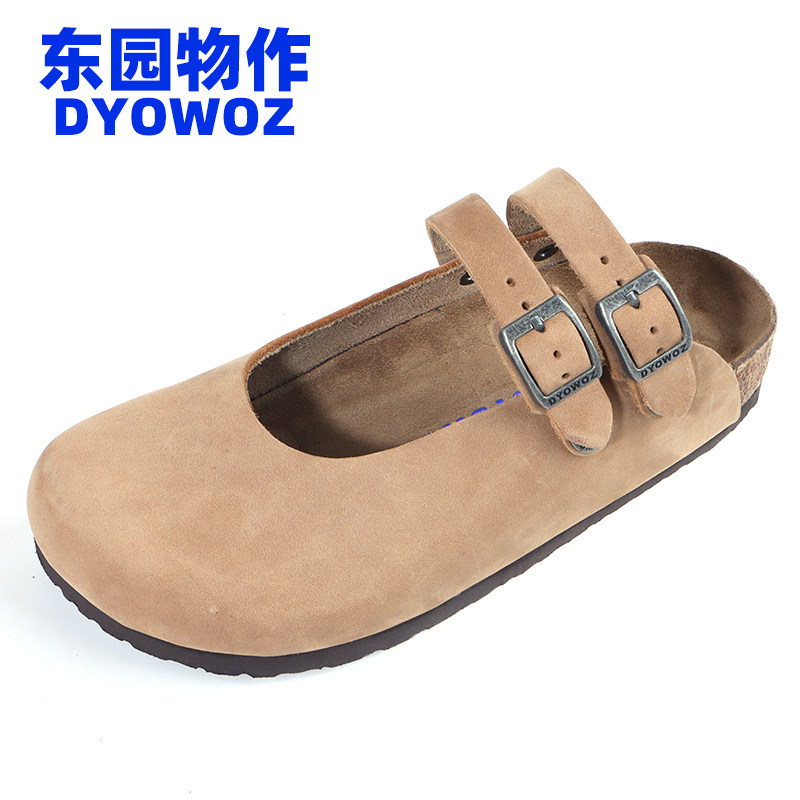 東园物作DYOWOZ玛丽珍头层皮后带凉鞋女博肯复古学院森女系软木鞋,淘宝优惠券,粉丝福利购,淘宝优惠卷