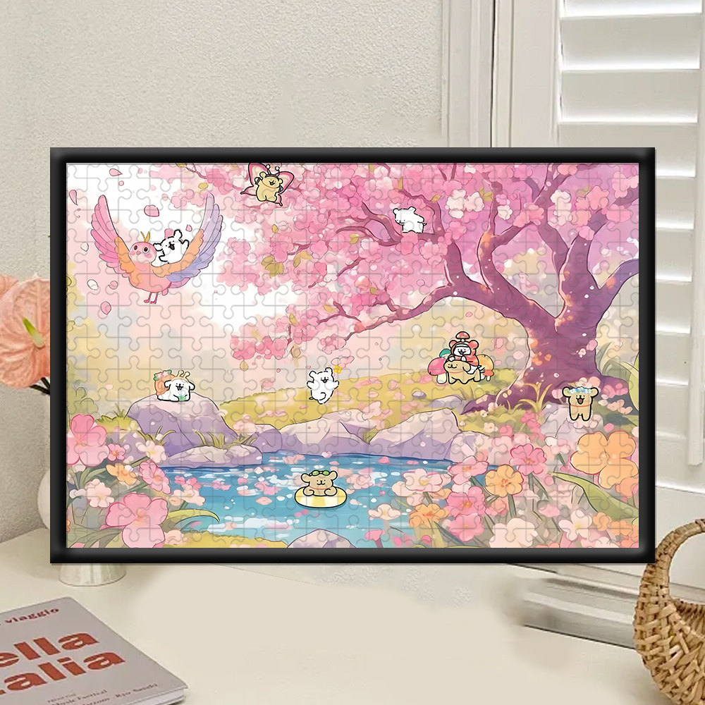 线条小狗木质拼图1000片高难度卡通手工益智解压生日玩具礼物相框,淘宝优惠券,粉丝福利购,淘宝优惠卷