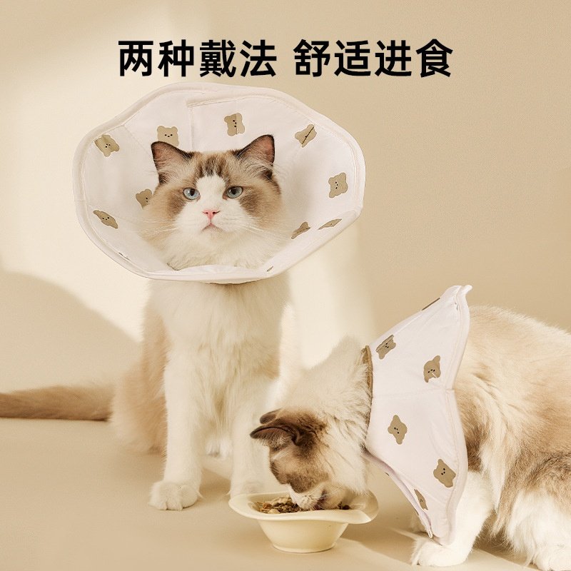 宠物项圈猫咪伊丽莎白项圈卡通小熊印花狗项圈绝育防舔头套用品,淘宝优惠券,粉丝福利购,淘宝优惠卷