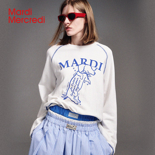 MardiMercredi wagtail puppy raglan sweatshirt