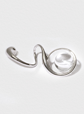 EOLO白水晶耳夹女纯银