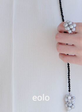 EOLO息隙灰珍珠玛瑙毛衣链