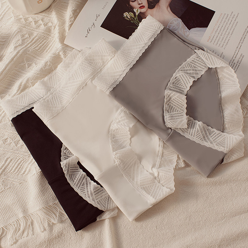 无痕冰丝内裤女士中腰纯棉裆黑白色性感夏季薄款舒适抗菌少女短裤,淘宝优惠券,粉丝福利购,淘宝优惠卷