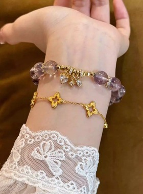 【知识分子】玻利维亚紫水晶手链女2025新款九紫离火串闺蜜手饰礼