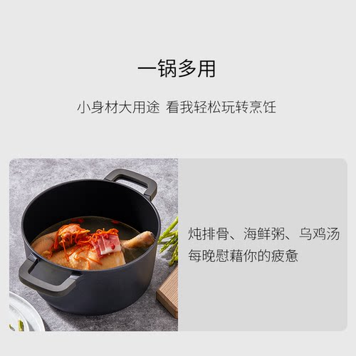 【自营】BergHOFF贝高福汤锅不粘锅家用炖锅蒸锅电磁炉燃气蒸架 - 图0