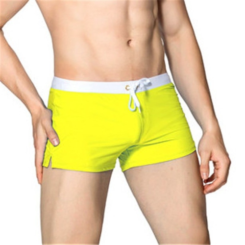 Solid casual flat angle swimming trunks 纯色休闲平角泳裤男士 - 图3