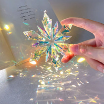 Snowflake Sun Catcher Crystal Flower Light Cubic Synchroprism Bedroom Window Light Shadow Rainbow Home Decoration