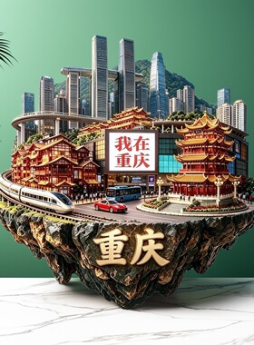 中国重庆3D金属冰箱贴纪念品