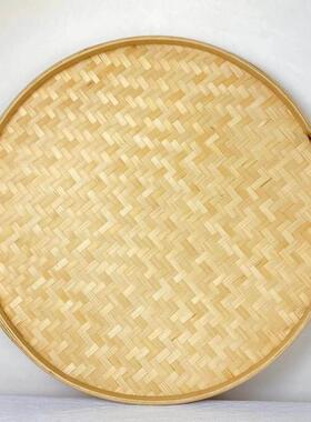 竹制品竹编簸箕竹筛子幼儿园画画农家圆竹匾家用竹编制品装饰